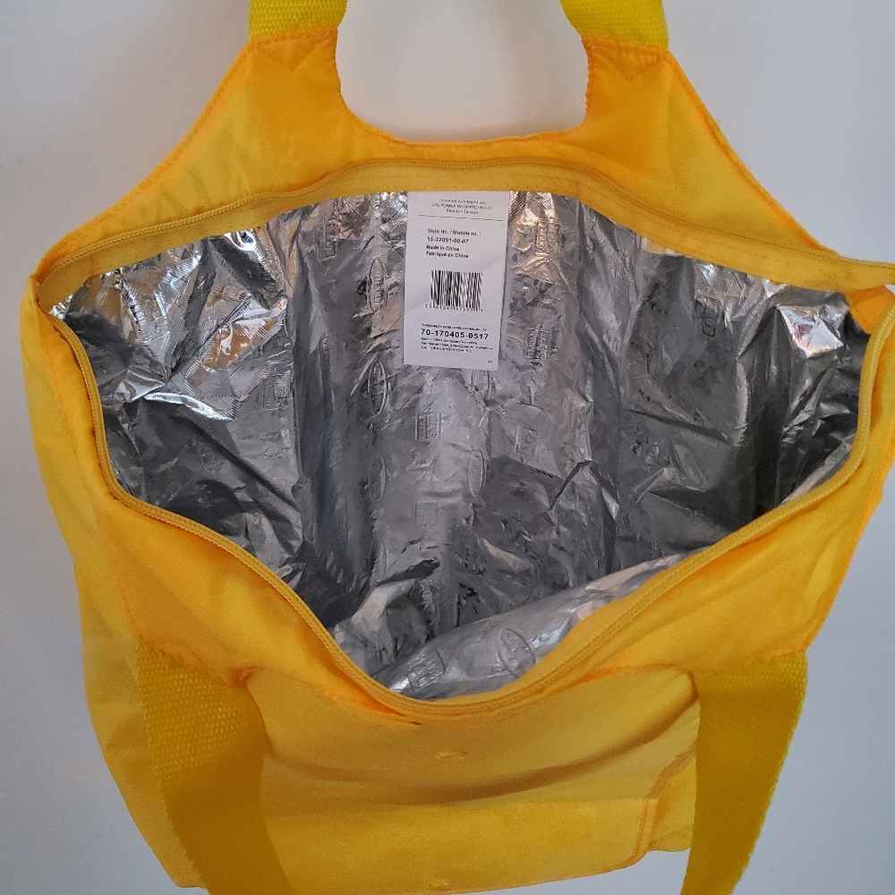 California Innovations Bold Yellow Temperature Insulated Picnic Cooler Tote Bag - Picture 9 of 11